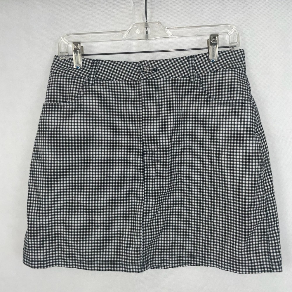Forever 21 Black/White Gingham Skirt Size Large